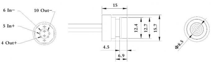 HT13V মিনি চাপ ট্রান্সমিটার 13mm সিলিকন ডায়াফ্রাম টাইপ লেভেল ট্রান্সমিটার 3