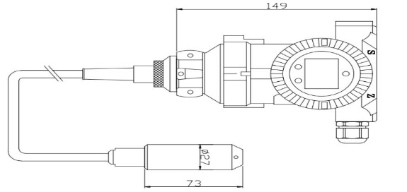 BHZ93420-III তরল স্তর সেন্সর ট্রান্সমিটার 0.1% নির্ভুলতা জল স্তর সেন্সর 4 20ma 1