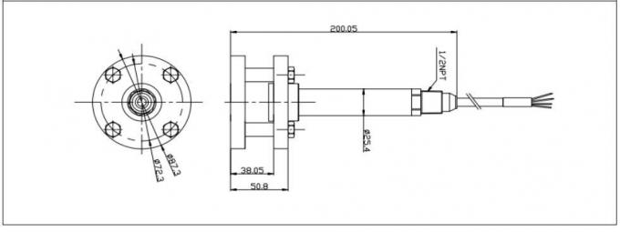 Bh-Ws 24vdc তরল স্তর ট্রান্সমিটার 4-20ma জল স্তর ট্রান্সমিটার নিকাশী চিকিত্সা 0