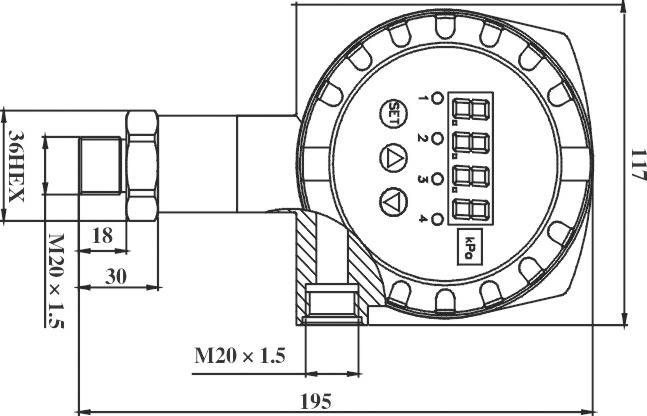 116mm dia pressure controller with 4 switch from China